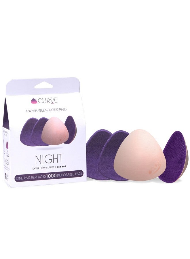 CURVE BY CACHECOEUR Curve by Cache Coeur Essential Plus Night Nursing Pads - 4-Pack Reusable Ultra-Absorbent Breastfeeding Pads - Leakproof & Washable - Heavy Flow Protection - Oeko-TEX Certified - Image 1
