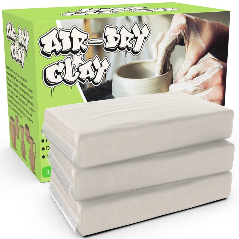 Premium Air Dry Clay for Kids Natural Modeling Pottery Clay for Wheel 33lbs Kids Arts Crafts Supplies for School Classrooms Easter Gifts Toy for Kid White