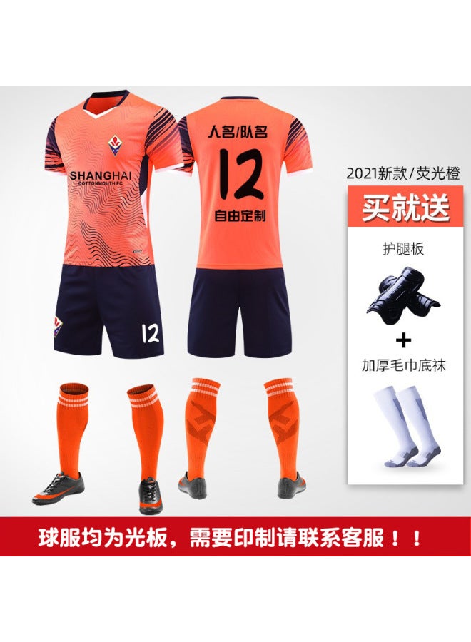 G5025 Fluorescent Orange Short Sleeve Football Jersey - Image 1