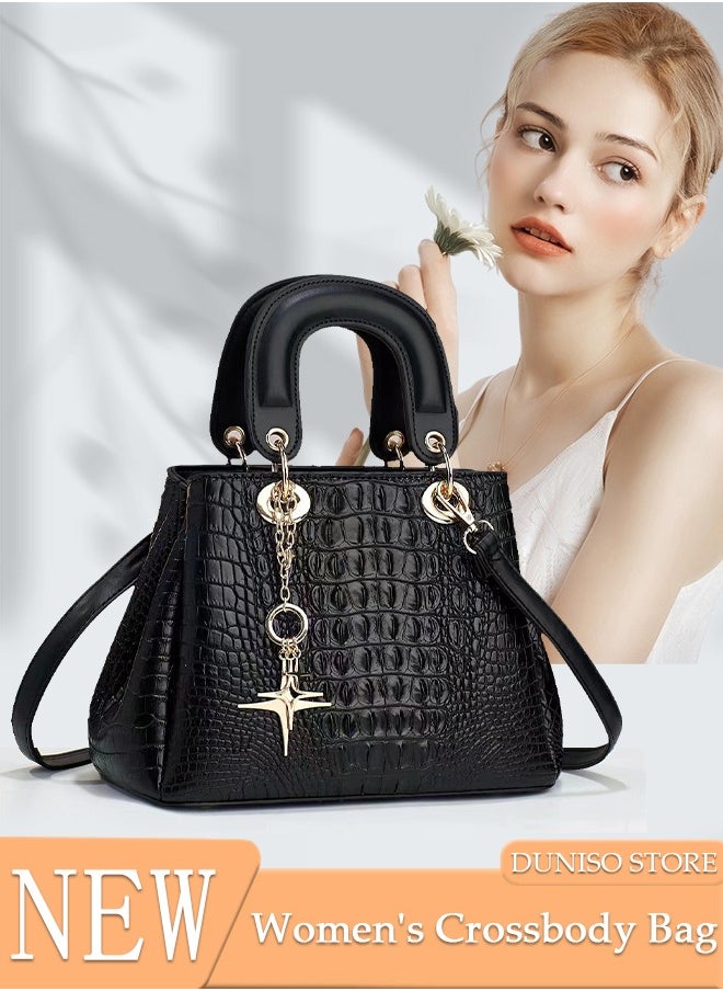 DUNISO Women's Vintage Tote Bag Handbags with Large Capacity Faux Leather Shoulder Bag Ladies Fashion Designer Satchel Crossbody Bag with Detachable Strap for Ladies  - Image 1