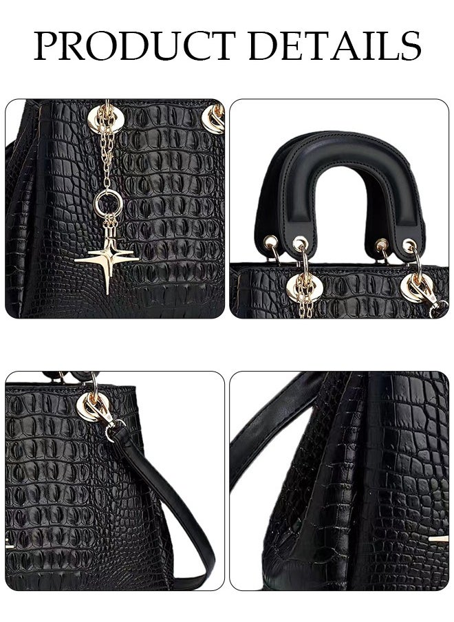 DUNISO Women's Vintage Tote Bag Handbags with Large Capacity Faux Leather Shoulder Bag Ladies Fashion Designer Satchel Crossbody Bag with Detachable Strap for Ladies  - Image 4