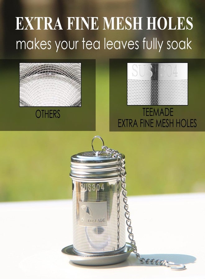 TEEMADE 2Packs Tea Filter,Cooking Infuser with Extra Fine Mesh Tea Ball Strainers Threaded Connection 304 Stainless Steel with Extended Chain Hook to Brew Loose Leaf Tea,Spices & Seasonings - Image 3