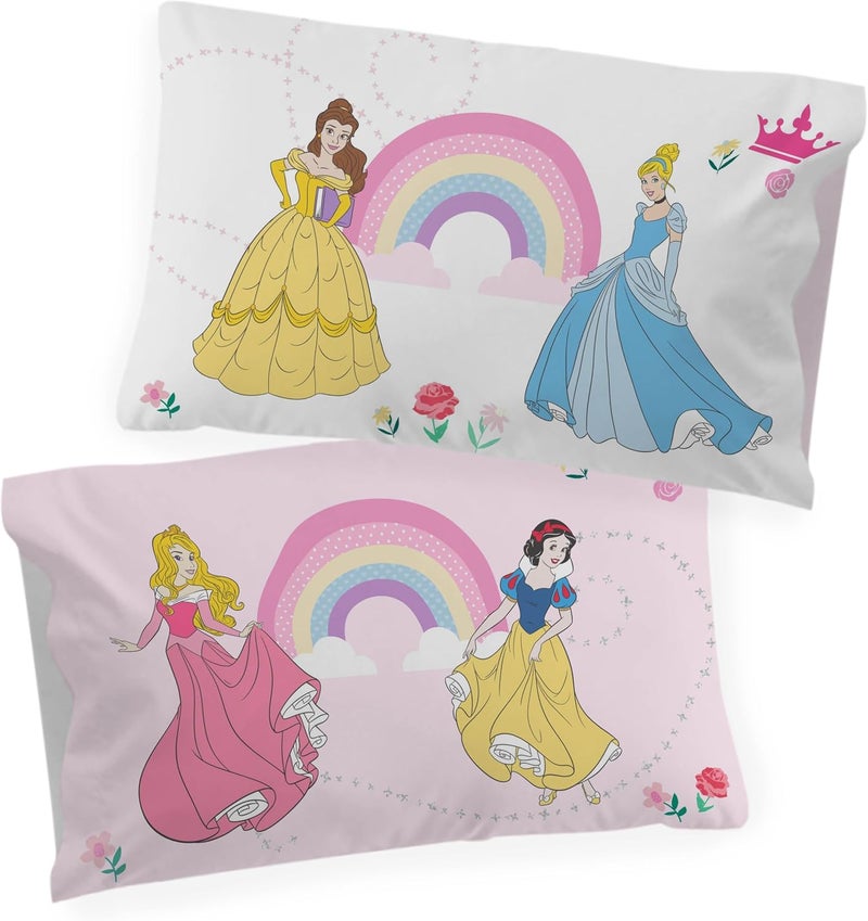 Jay Franco Disney Princess Rainbow 100% Cotton Single Duvet Cover Set - Includes 50 x 70 cm Pillowcase - Image 4