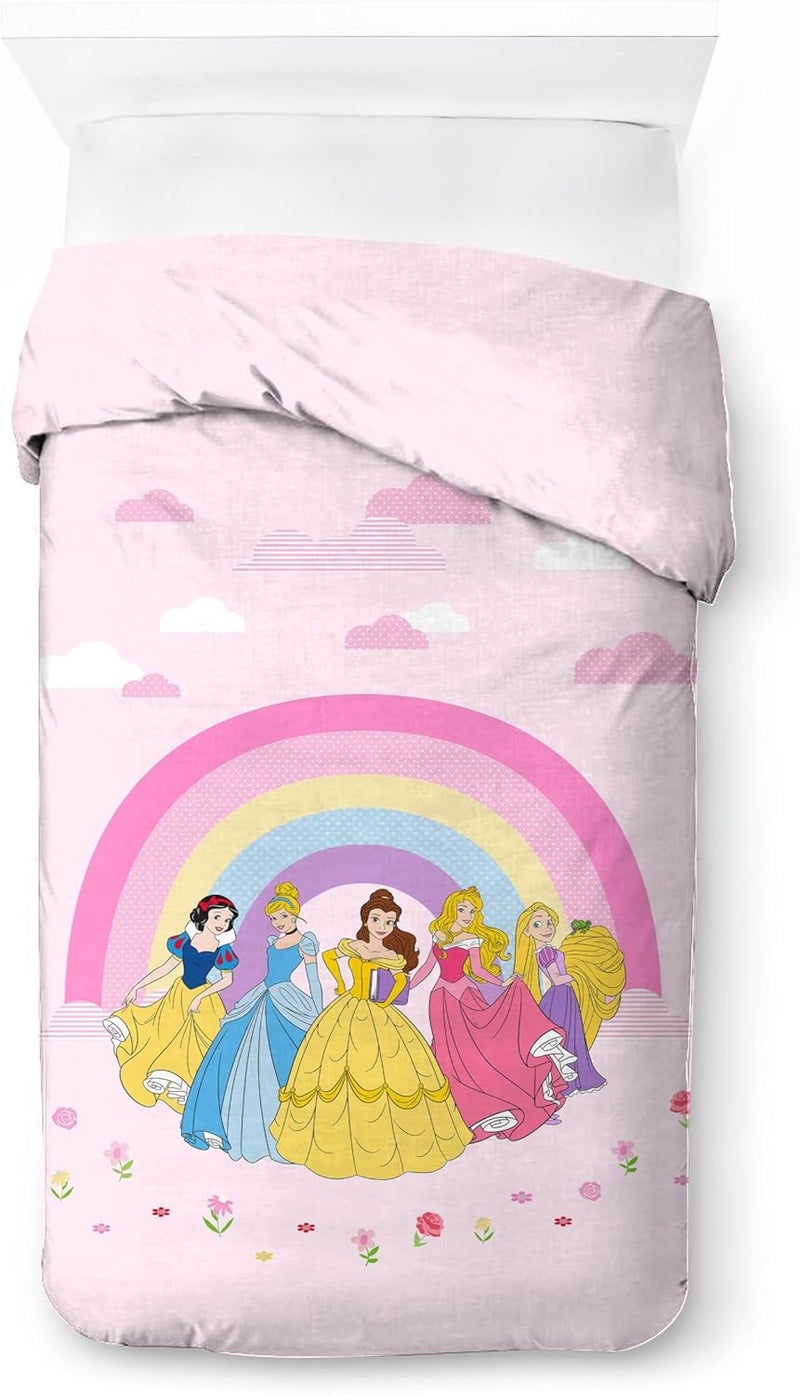 Jay Franco Disney Princess Rainbow 100% Cotton Single Duvet Cover Set - Includes 50 x 70 cm Pillowcase - Image 2