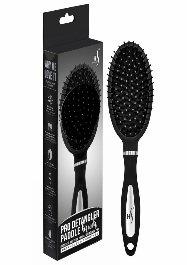 Herstyler Black Hair Brush Detangler - Untangle Brush for Thick Hair - No Tangles - Soft Bristles - Anti Slip Handle - Image 1