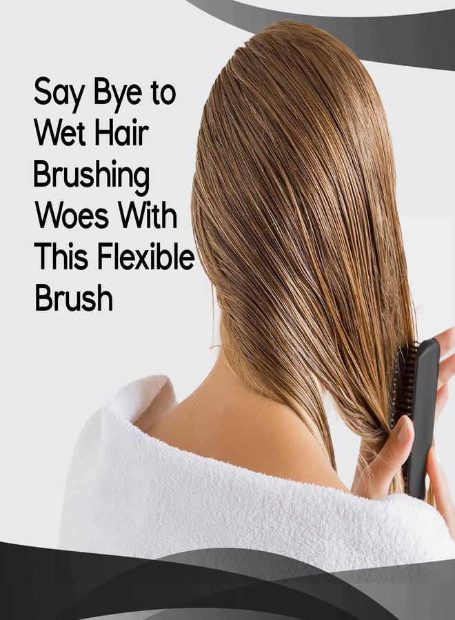 Herstyler Black Hair Brush Detangler - Untangle Brush for Thick Hair - No Tangles - Soft Bristles - Anti Slip Handle - Image 3