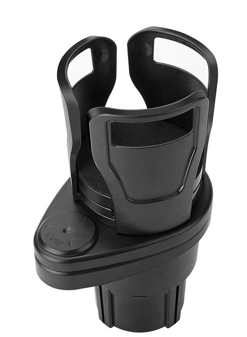 Car Cup Holder Expander Adapter, 2 in 1 Universal Dual Cup Mount Extender Organizer 360° Rotating Adjustable Base Water Cup Drink Holder - Image 1