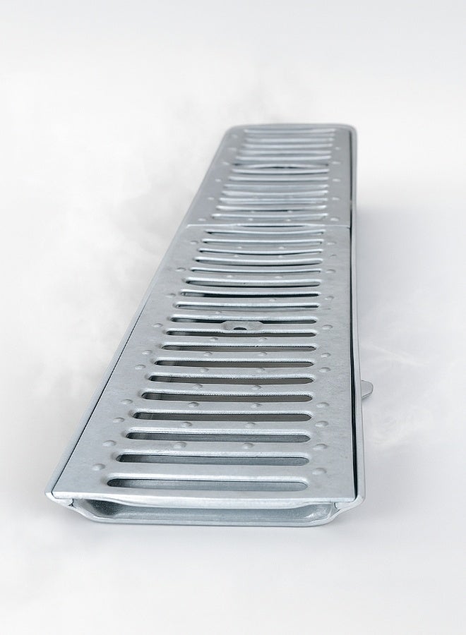 Dakota Full Plastic Gratting with Platic Body 100x15 cm | A-125 Load Class   for Kitchen, Water Rain Storm, Wet Room, Garden,Butchery Area,Fish Market,Ablution Area and all Indoor and Out Door Spaces (1Mtr Length ) 100x15 Poly Propline Plastic, Loading A-125(1.5 Ton)-Made in Italy| Grey Drain Grate. - Image 2
