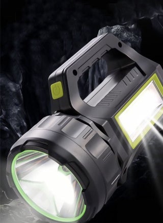 Solar Flashlight Double Light Source Red Usb Multi-Function Cob Emergency Warning Searchlight Hand Lamp - view 3