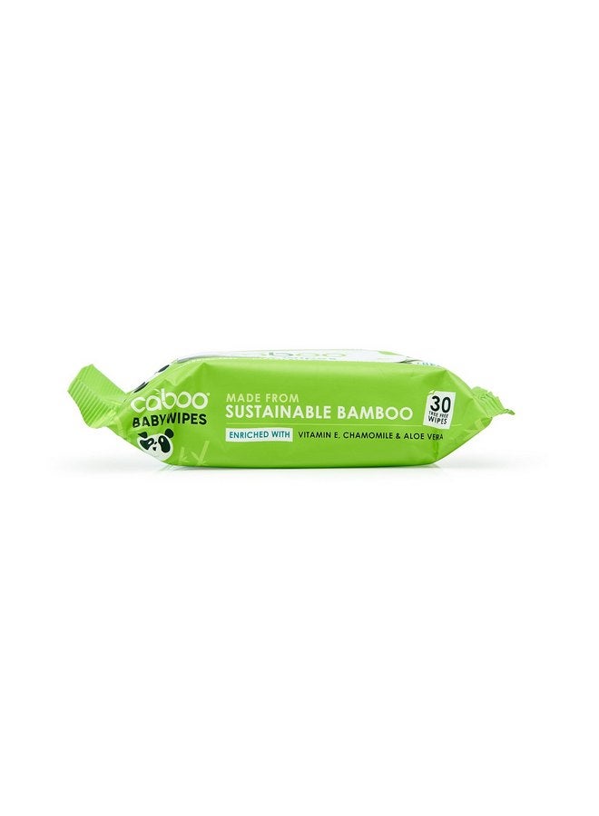 Caboo Tree Free Bamboo Baby Wipes, Eco Friendly Naturally Derived for Sensitive Skin, Resealable Peel Tab Travel Pack, Unscented, 30 Count - Image 2