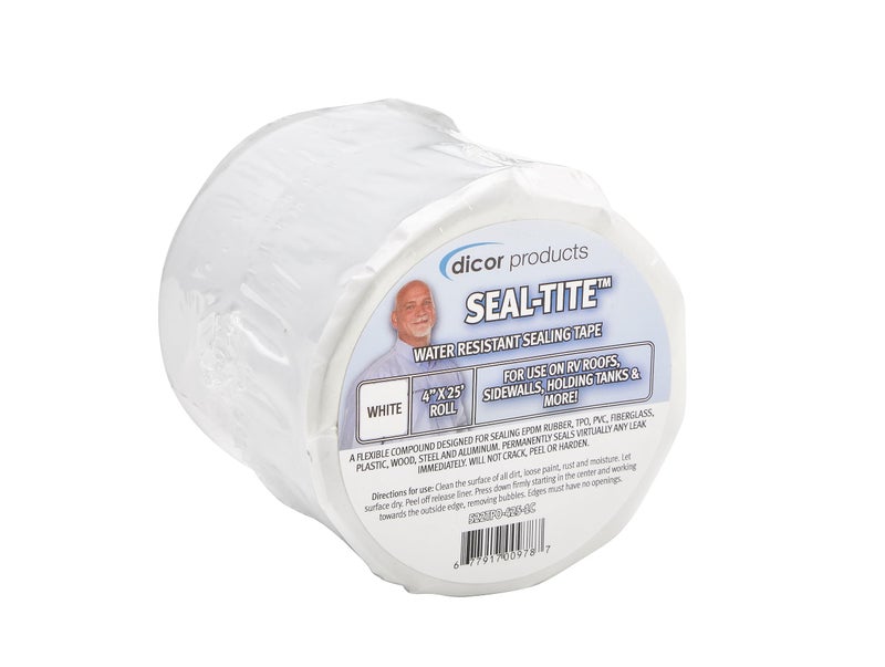 Dicor ديكور 522TPO-425-1C شريط إصلاح تسرب Seal-Tite للمركبات الترفيهية، والمقطورات، والمنازل المتنقلة - 4" × 25' أبيض - Image 2