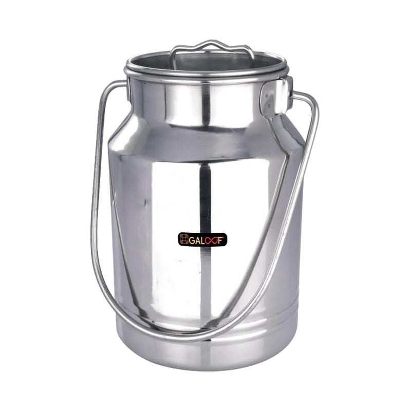GALOOF Steel Milk Can With Lid And Handle Akhand Jointless Milk CanOil CanMilk BarniOil Pot 3000 ML - Image 2