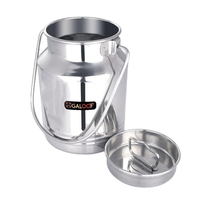 GALOOF Steel Milk Can With Lid And Handle Akhand Jointless Milk CanOil CanMilk BarniOil Pot 3000 ML - Image 1