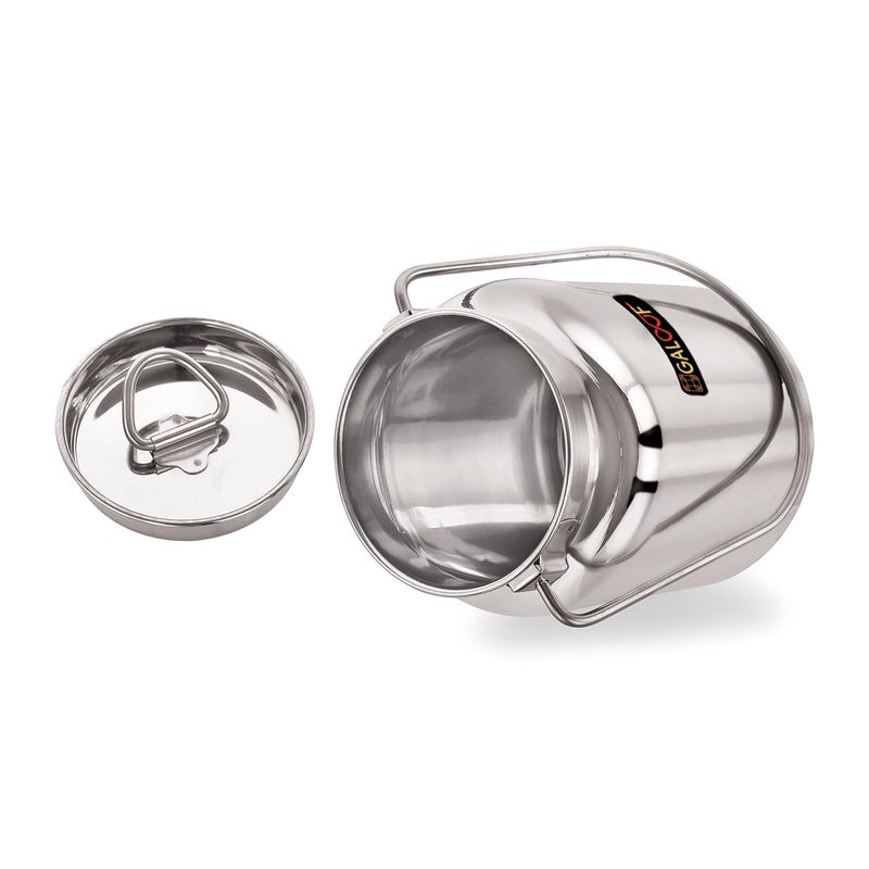 GALOOF Steel Milk Can With Lid And Handle Akhand Jointless Milk CanOil CanMilk BarniOil Pot 3000 ML - Image 4