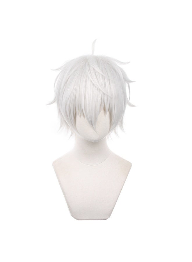 عام الأزرق قفل سيشيرو ناجي شعر مستعار تأثيري الفضة الأبيض مكافحة مشوه هدية قصيرة للعائلة والأصدقاء - Image 1