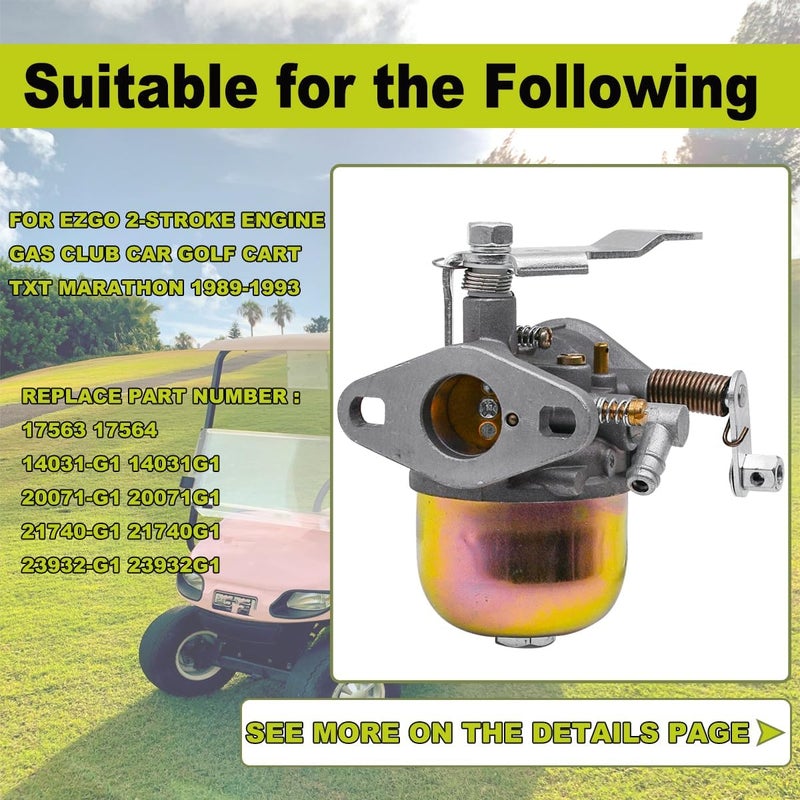 JDLLONG Carburetor for EZGO Golf Cart Gas Club Car 1989-1993 with Fuel Pump - Image 3