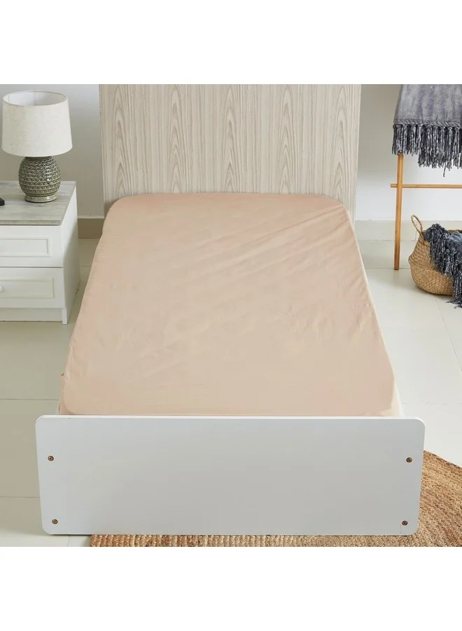 هوم بوكس ملاءة سرير مزدوجة قطنية سادة من بالينا 200 × 33 × 120 سم