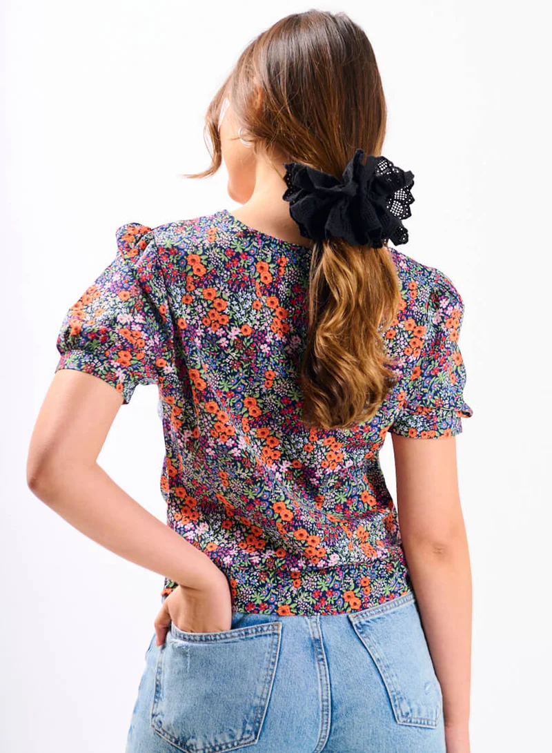 Needs No Label  Multicoloured Floral Ruched Top for Women | Best Price UAE