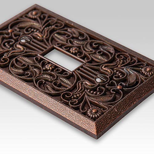 Amerelle لوحة حائط أمريلي 65TDB بتصميم فيليغري، 1 مفتاح، معدن مصبوب، برونز قديم، عبوة 1 - Image 3