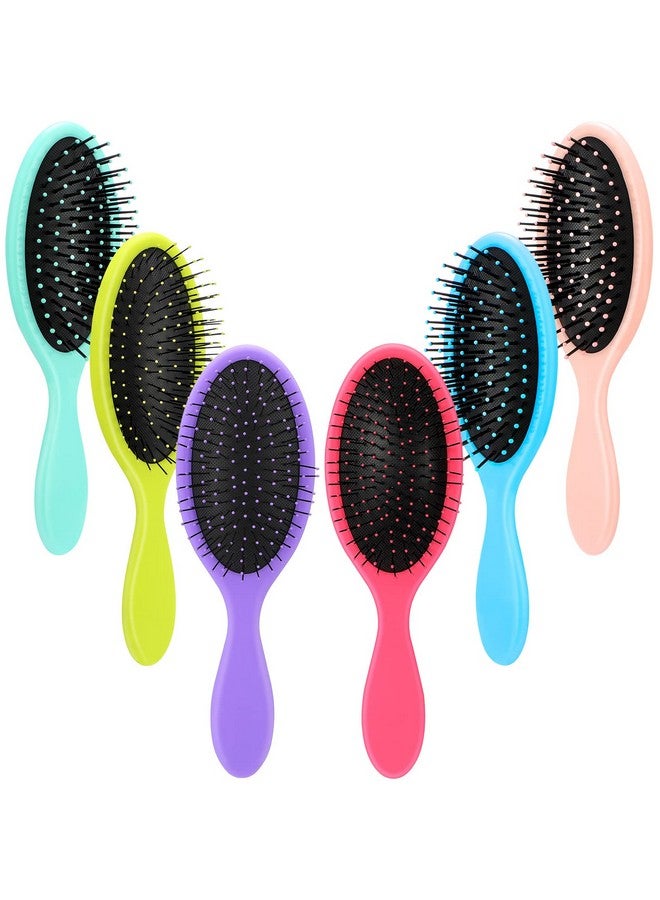 Nuenen 6 Pieces Wet Hair Brushes For Women Travel Detangling Brush Soft Bristles With Cushion Base Drying Detangler Small Hair Brushes For Girls Kids(Multi Colors) - Image 1