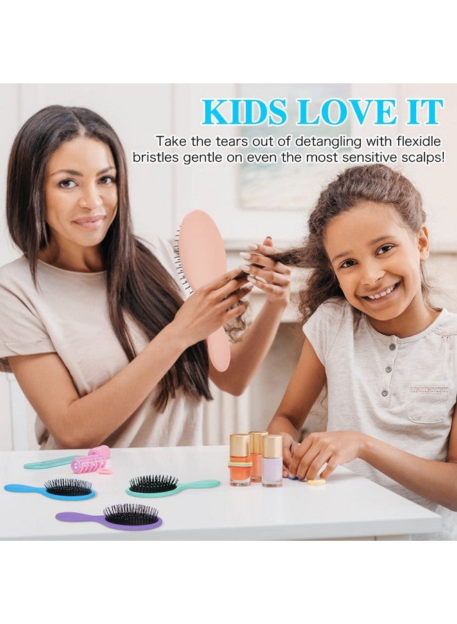 Nuenen 6 Pieces Wet Hair Brushes For Women Travel Detangling Brush Soft Bristles With Cushion Base Drying Detangler Small Hair Brushes For Girls Kids(Multi Colors) - Image 4