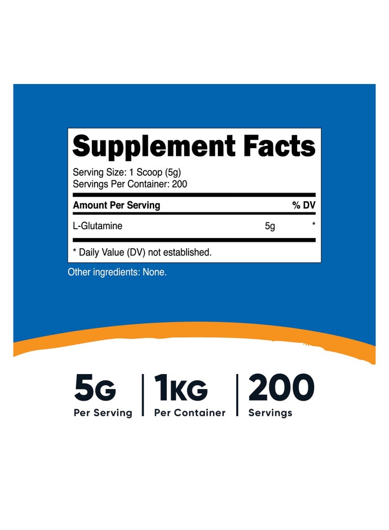 Nutricost L-Glutamine,5G Per Serving - 200 SERVINGS | 1 KG Per COntainer,Unflavored Net Wt.35.7 Oz (2.2 LB) 1 KG Dietary Supplement  - Image 2