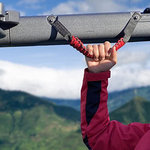 BESTAOO Roll Bar Grab Handles Paracord Grip Handle for Ford Bronco Accessories 2021 2022 2023 2024 2025 2 Door 4 Door, 4 Pack (Red) - Image 4