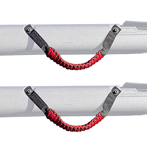 BESTAOO Roll Bar Grab Handles Paracord Grip Handle for Ford Bronco Accessories 2021 2022 2023 2024 2025 2 Door 4 Door, 4 Pack (Red) - Image 5