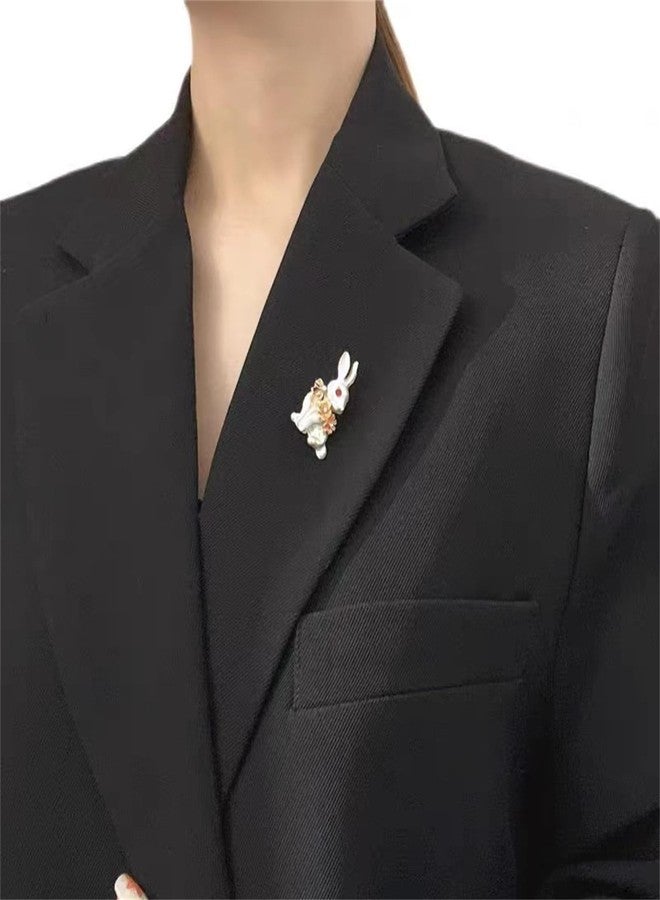 RLHRNDE Pearl Rabbit Brooch Pin for Women Easter Daisy Flower Brooch Vintage Gold Plated Enamel Animal Pin Clip Elegant Scarves Sweater Dress Jewelry Accessories (Flower, Pink) - Image 2