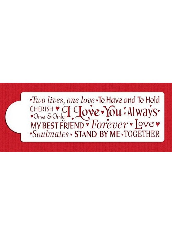 Designer Stencils Words of Love Cake Stencil Side by Designer Stencils - Image 2