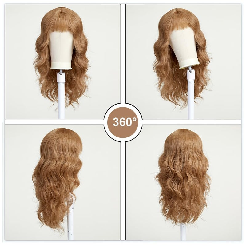 Esmee Long Wavy Strawberry Blonde Wigs with Fringe for Women Natuaral Synthetic Hair Heat Resistant Wig for Daily Party Cosplay Use - Image 5