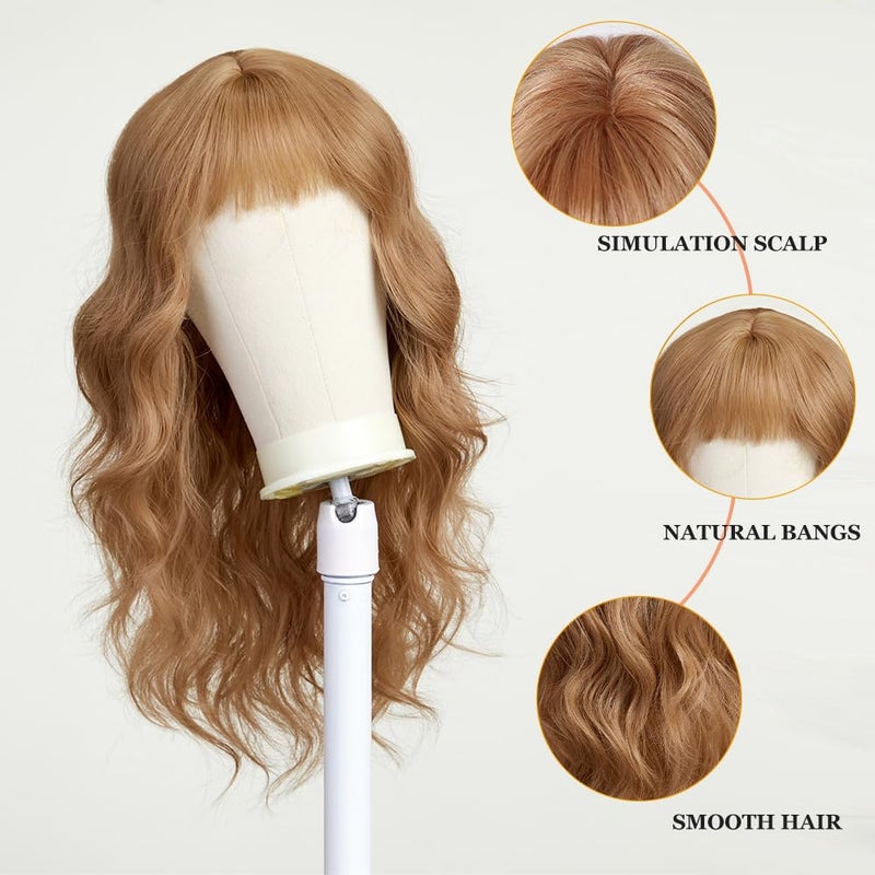 Esmee Long Wavy Strawberry Blonde Wigs with Fringe for Women Natuaral Synthetic Hair Heat Resistant Wig for Daily Party Cosplay Use - Image 3