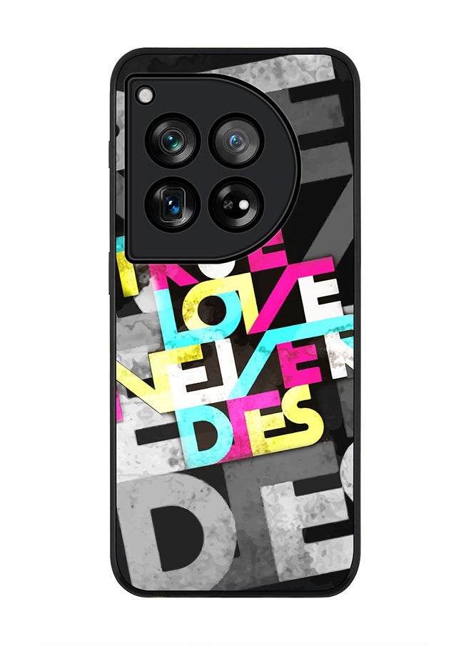 Stylizedd Rugged Black edge case for OnePlus 12R / OnePlus Ace 3 5G, Slim fit Case Flexible Rubber Edges Anti Drop TPU Gel Thin Cover - True Love Never Dies  - Image 1