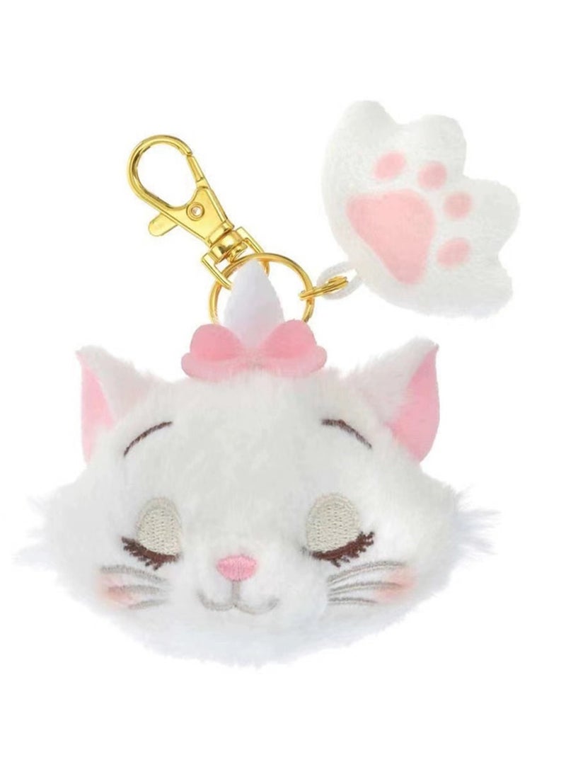 (Mary Cat) 8cm Creative Cartoon Plush Toy Cute Paw Backpack Key Pendant  - Image 1