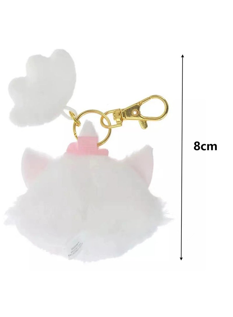 (Mary Cat) 8cm Creative Cartoon Plush Toy Cute Paw Backpack Key Pendant  - Image 2