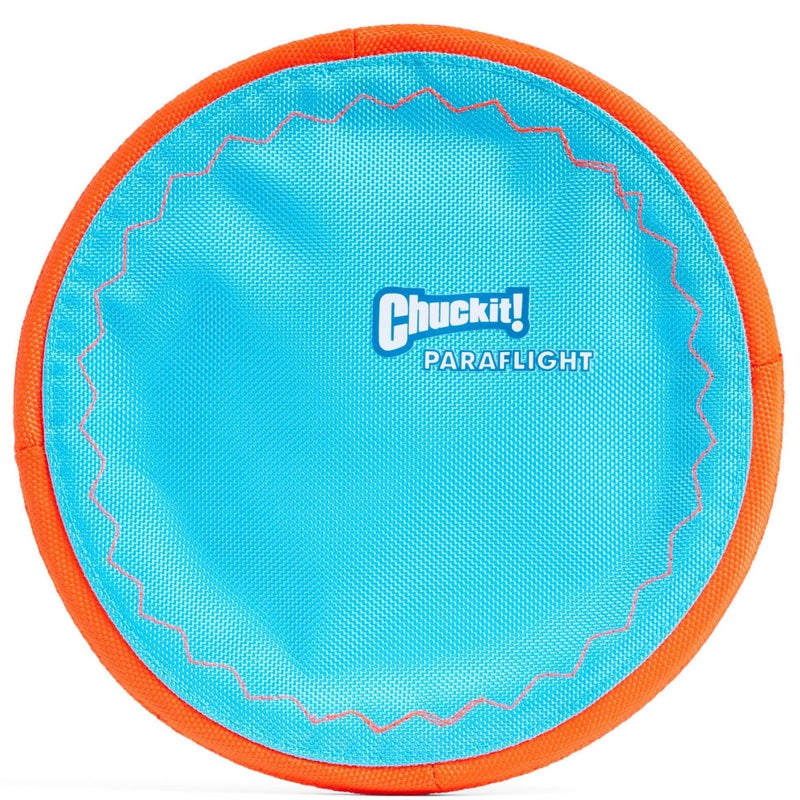 Chuckit! Paraflight Flying Disc Dog Toy - Water Floating Flyer - Durable Nylon Construction with Soft Rubber Edges - For Medium and Large Dogs - Size Large - 9.75" L x 9.75" W - Pack of 1 - Image 1