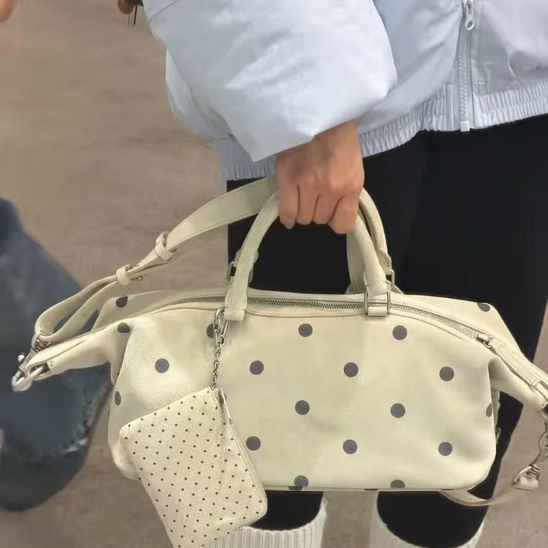 Margesher Suede Polka Dot Crossbody Bag - Image 5