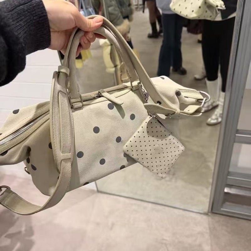 Margesher Suede Polka Dot Crossbody Bag - Image 3