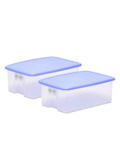 Tupperware Tupperware Plastic Fruits And Vegetables Storer - 1.6 Litre, 2 Pieces, Blue  - Image 1