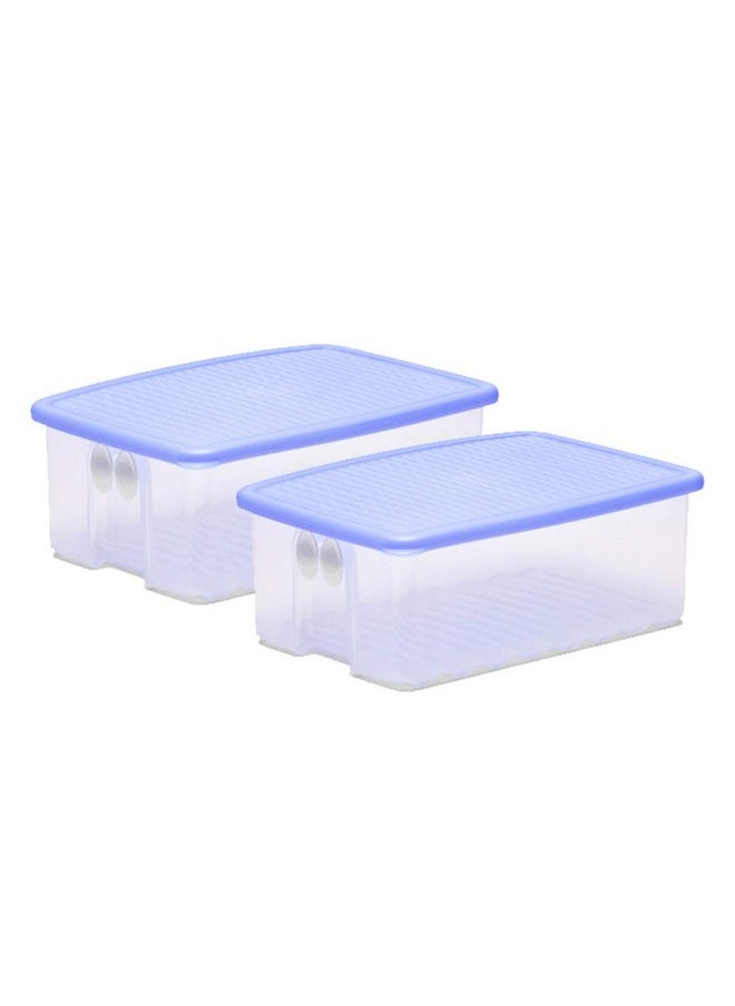 Tupperware - Tupperware Plastic Fruits And Vegetables Storer - 1.6 Litre, 2 Pieces, Blue - Image 1