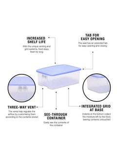 Tupperware Tupperware Plastic Fruits And Vegetables Storer - 1.6 Litre, 2 Pieces, Blue  - Image 4
