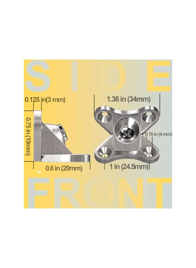 The Bros L Bracket Stainless Steel Corner Brace Sets, 90 Degree Right Angle Bracket, (W/1.36×H/¾×T/⅛ inch ) Metal Right Angle Brackets, Heavy-Duty Corner Brackets, for Wooden Shelves, Tables, Furniture  - Image 3