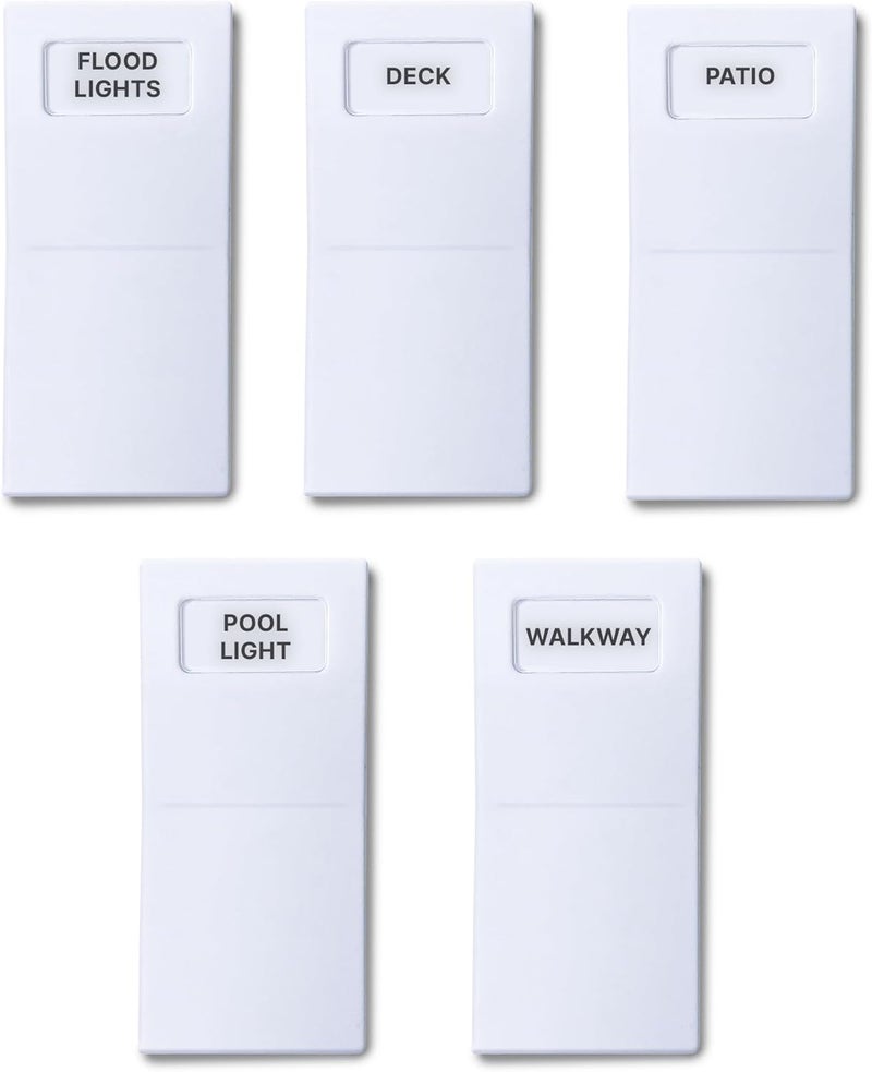 ISC Identify Switch Covers  Clearly Labeled Covers for Standard Decora Light Switches Available in KitchenBath Common Area and Outdoor 5Packs Outdoor 5 Pack - Image 1