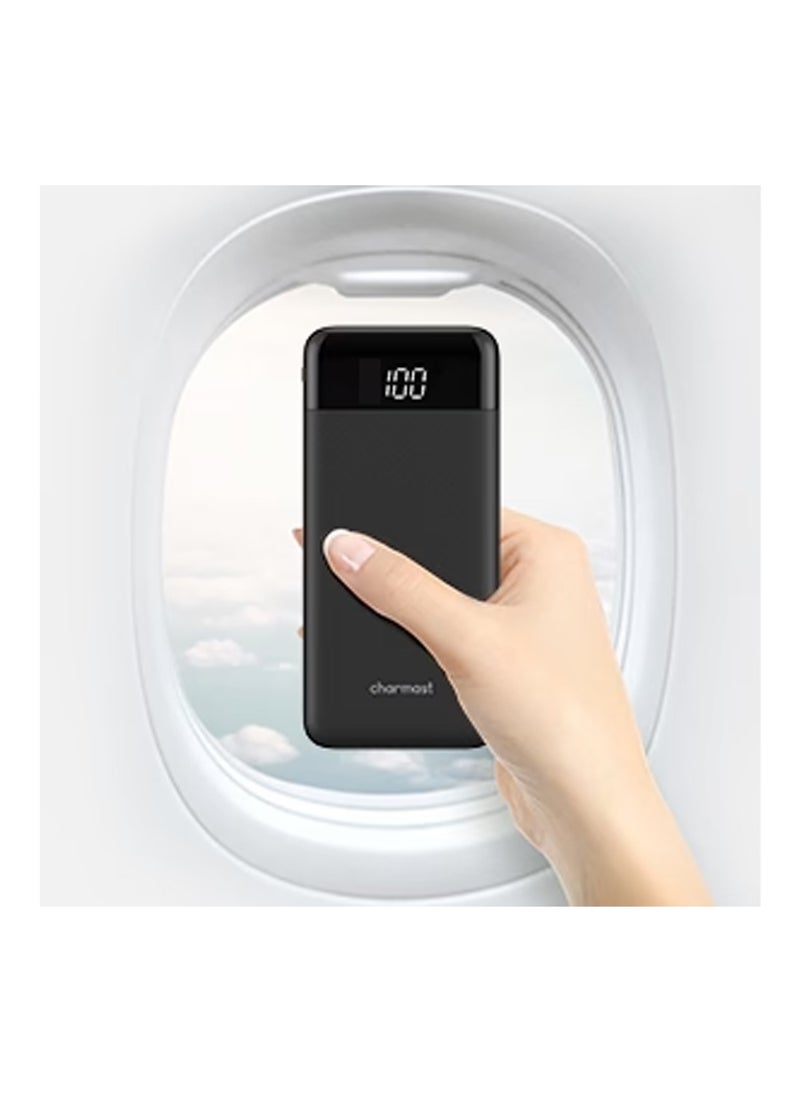 10000mAh YP49 Power Bank Digital Display Support PD QC 2.0 / 3.0 / FCP / PPS / AFC Protocol And 15W Wireless Output Black
