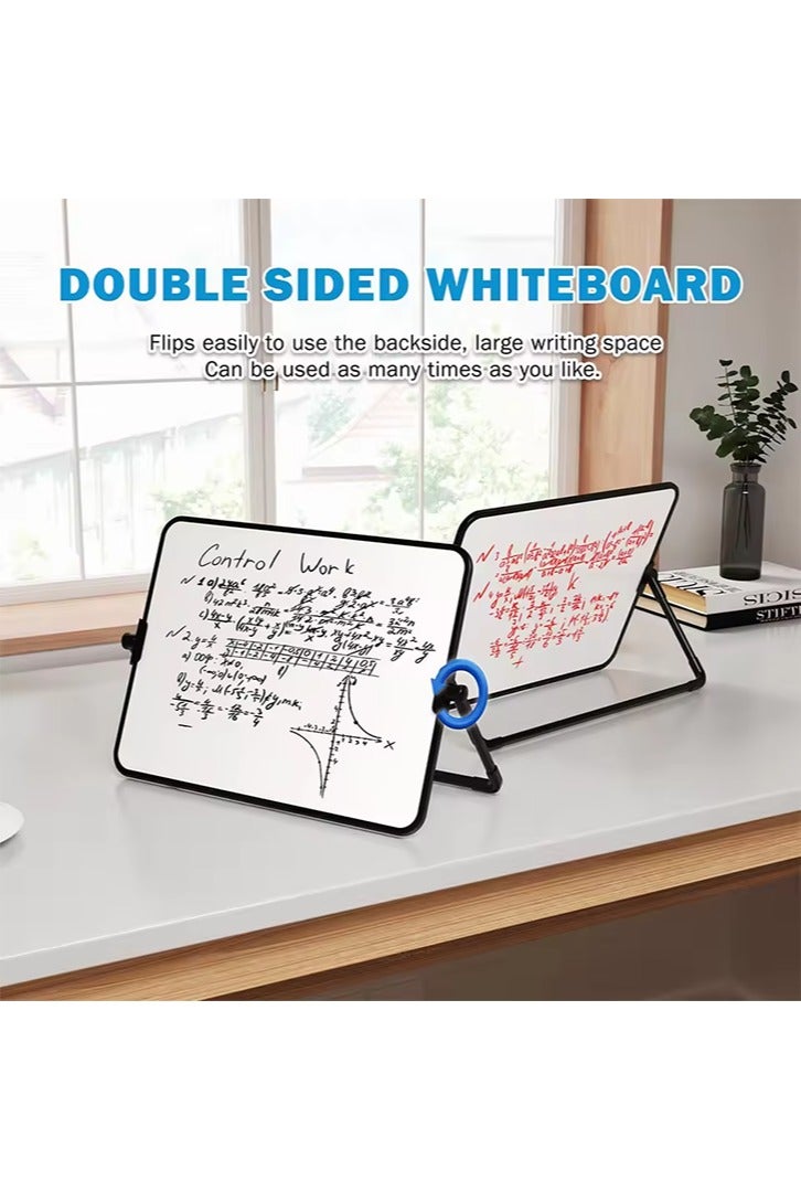 Dry Erase White Board with Stand Erasable Whiteboard with Support School Presentation Board with Bracket Desk Stable A3 Size - Image 2