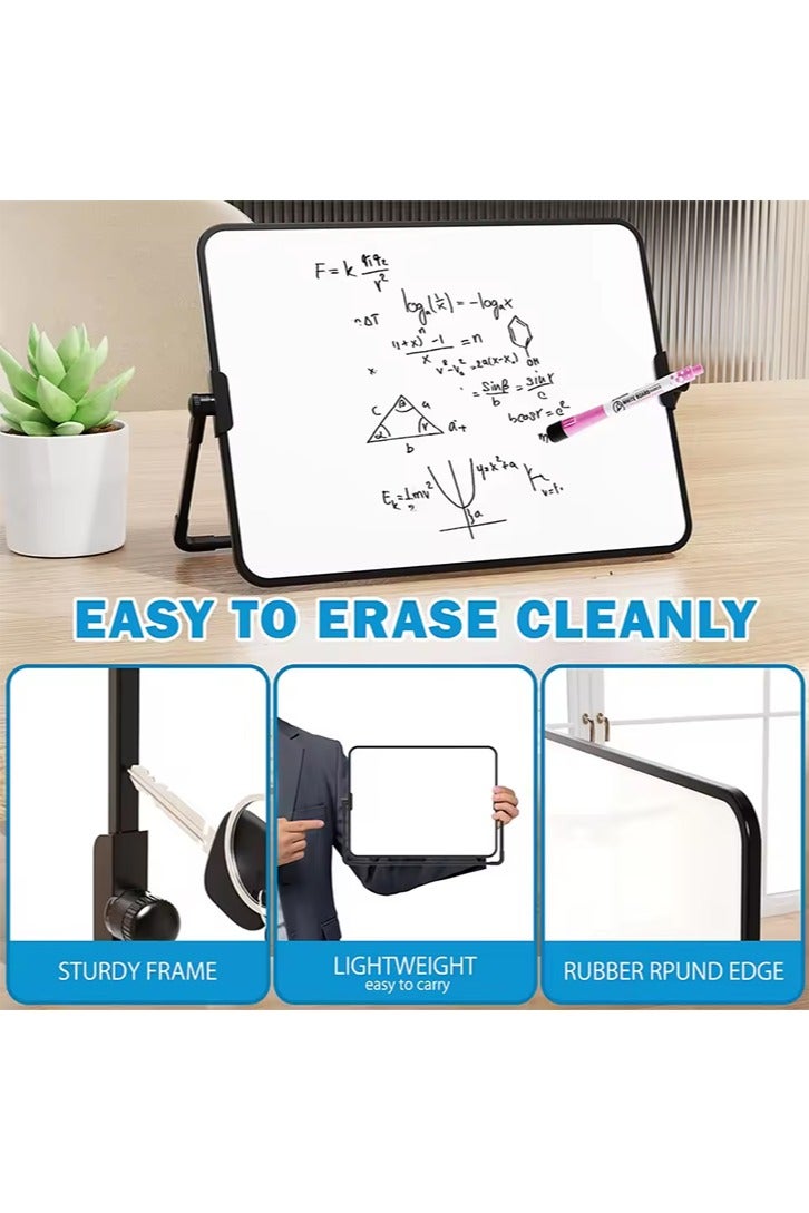 Dry Erase White Board with Stand Erasable Whiteboard with Support School Presentation Board with Bracket Desk Stable A3 Size - Image 3