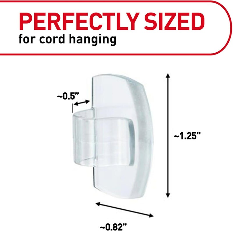 Command Round Cord Clips, Damage-Free Hanging Cable Clips, No Tools Wall Clips for Hanging Electrical Cables of Christmas Decorations, 13 Clear Cord Clips and 16 Strips - Image 2