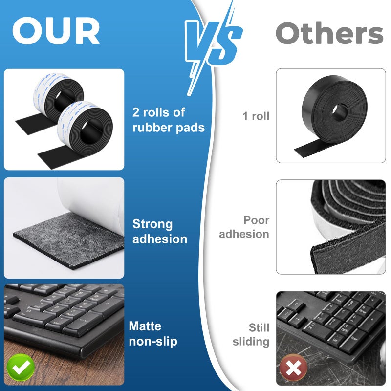 PremiFix Rubber Feet 2 Rolls, Adhesive Rubber Pad, Non Slip Pads for Furniture and Electronics 1x40 inch - Image 2