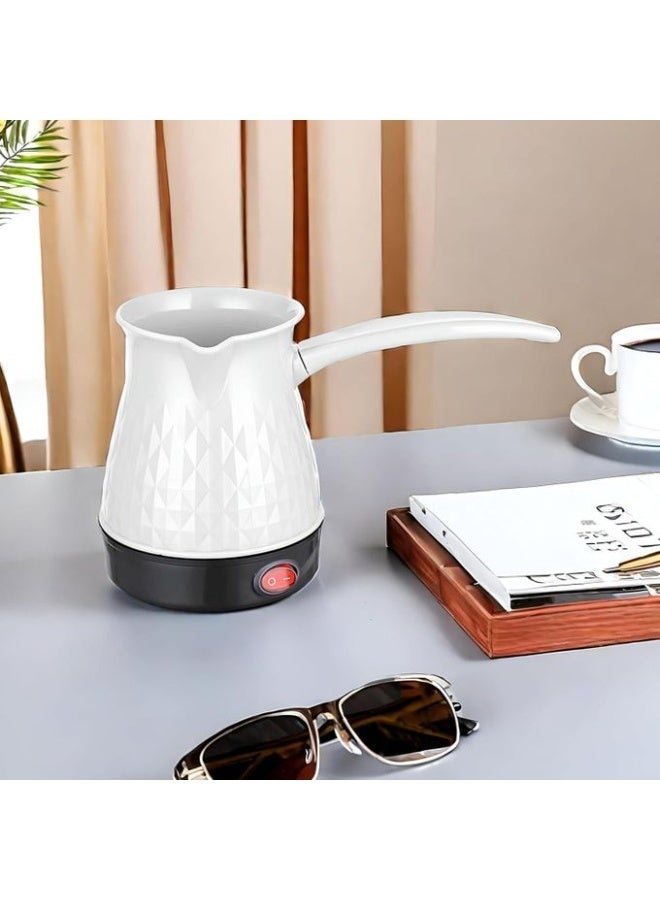 جامايكا إبريق قهوة كهربائي بتقنية إيطالية JMK9018، غلاية ماء محمولة من الفولاذ المقاوم للصدأ، بقدرة 800 واط، مزودة بمؤشر ضوئي LED، سعة 400 مل، مصنوعة من مواد عالية الجودة، سهلة التنظيف والتخزين والاستخدام - لون أبيض - Image 2