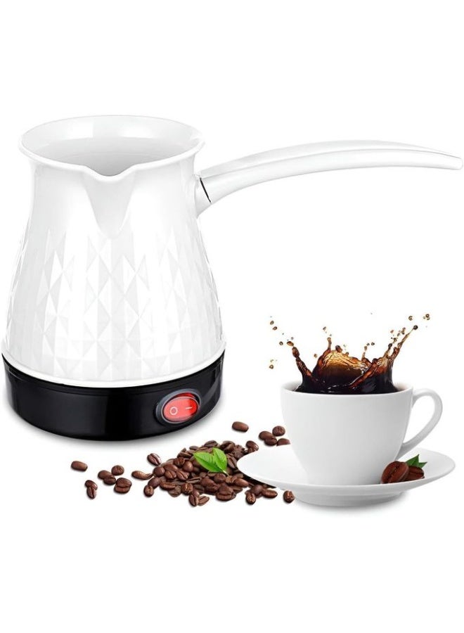 جامايكا إبريق قهوة كهربائي بتقنية إيطالية JMK9018، غلاية ماء محمولة من الفولاذ المقاوم للصدأ، بقدرة 800 واط، مزودة بمؤشر ضوئي LED، سعة 400 مل، مصنوعة من مواد عالية الجودة، سهلة التنظيف والتخزين والاستخدام - لون أبيض - Image 1